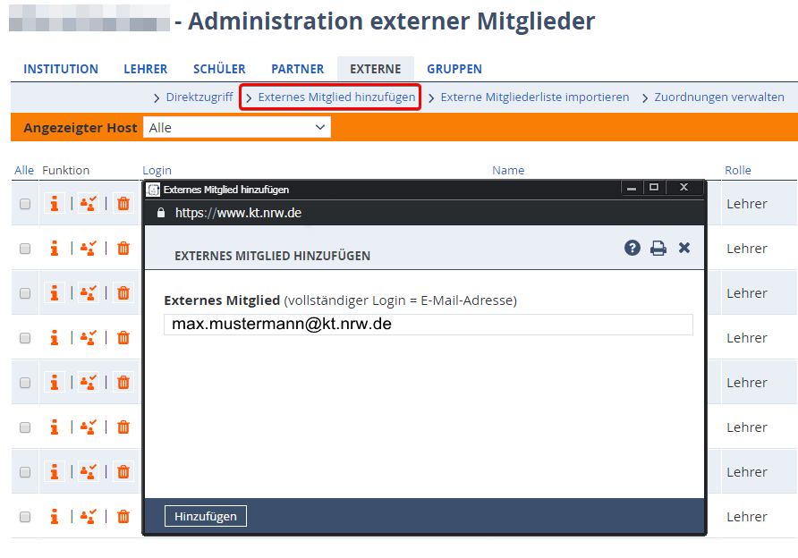 Einzelne Mitglieder hinzufgen